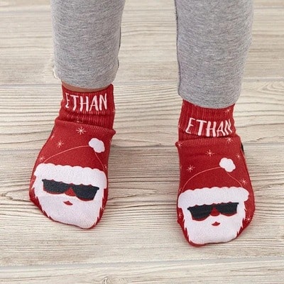 Santa Personalized Toddler Christmas Socks