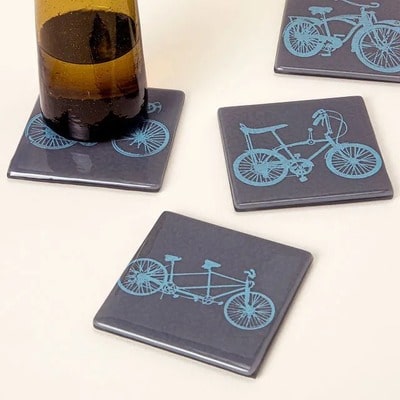Fused Glass Bicycle Coasters - Set of 4