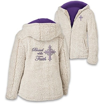 Blessed With Faith Lightweight Women's Sherpa Jacket