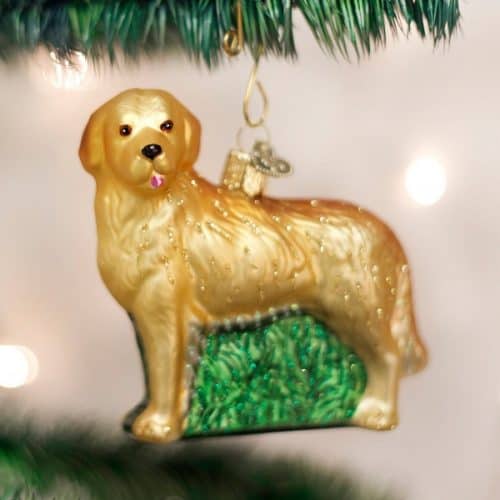 Hand Crafted Golden Retriever Christmas Ornament
