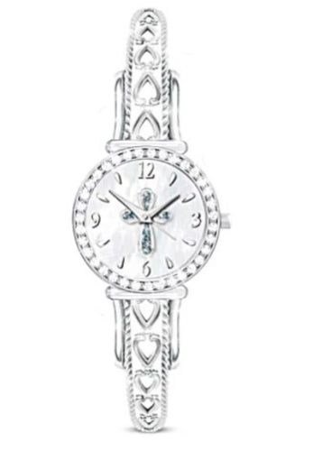 Heavenly Grace Crystal Watch Featuring Mother Of Pearl