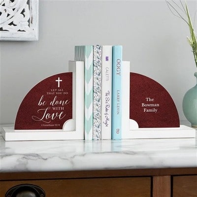 Heavenly Quotes Personalized Wood Bookends
