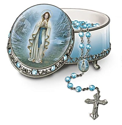 Our Lady Of Lourdes Rosary Music Box