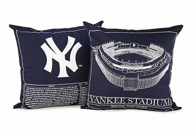 Baseball Stadium Blueprint Pillow - Team Colors