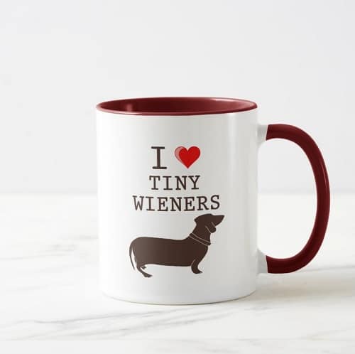 Funny I Love Tiny Wiener Dachshund Mug