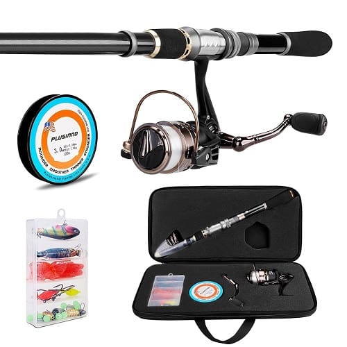 PLUSINNO Telescopic Fishing Rod and Reel Combos