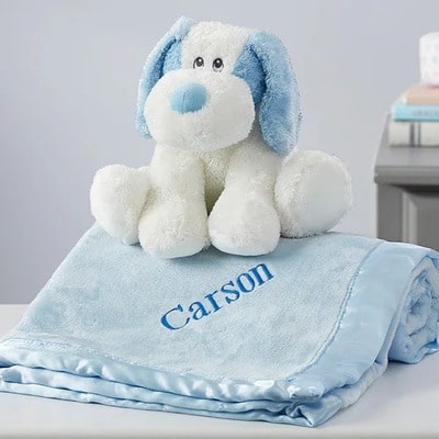 Personalized Baby Blanket with Plush Gift Set