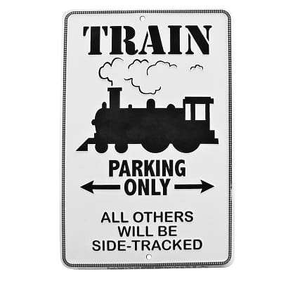 Train Parking Only Embossed Tin Sign