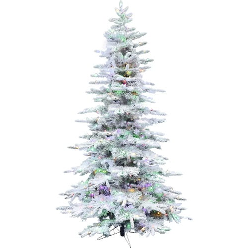 White Christmas Tree with Colored Lights