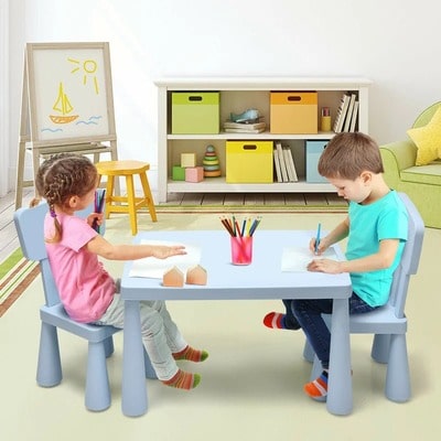 3 Piece Rectangular Play Activity Table and Chair Set