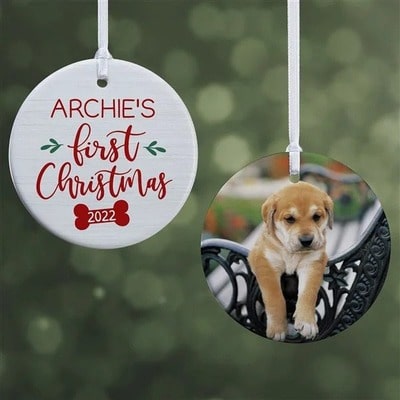 Dog's 1st Christmas Personalized Ornament