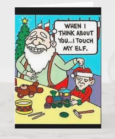 I touch my elf Christmas Card