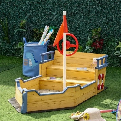 Wooden Playboat Sandbox