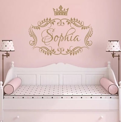 Princess Crown Personalized Name Wall Decal