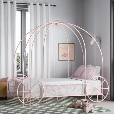 Twin Metal Carriage Canopy Bed