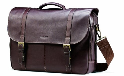 Samsonite Colombian Leather Flap Over Laptop Messenger Bag