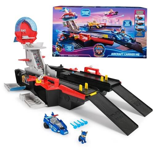 PAW Patrol The Mighty Movie Aircraft Carrier HQ - Christmas Gifts for 3 Year Old Boys