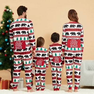 ‘Tis The Season To Be Jolly Family Matching Onesies Flapjack Pajamas 