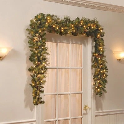 108'' Lighted Faux Pinecone Garland