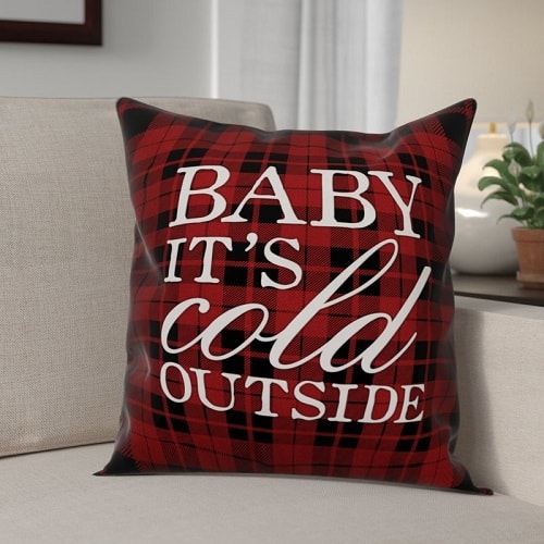 Baby It's Cold Outside Christmas Throw Pillow #christmasdecorations