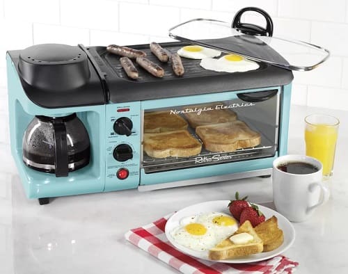 Electric Breakfast Station, Coffeemaker, Griddle, Toaster Oven