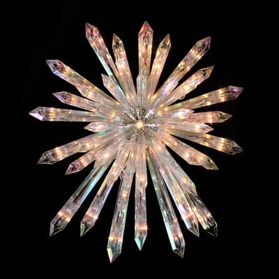 14 Lighted Iridescent Icicle Christmas Tree Topper