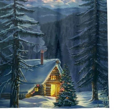Christmas Snow Landscape Shower Curtain