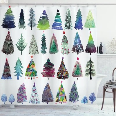 Mixed Christmas Trees Shower Curtain