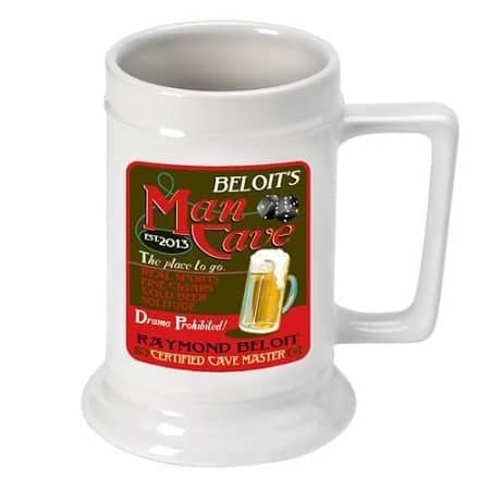 Personalized Man Cave Ceramic Beer Stein