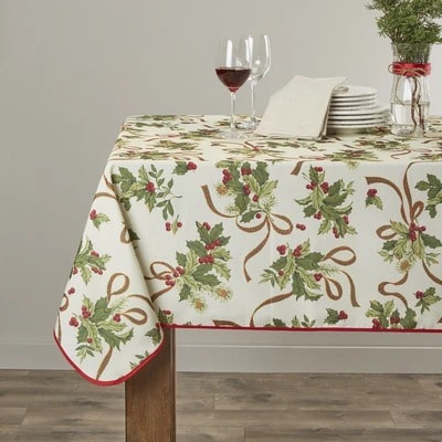 Floral Christmas Tablecloth