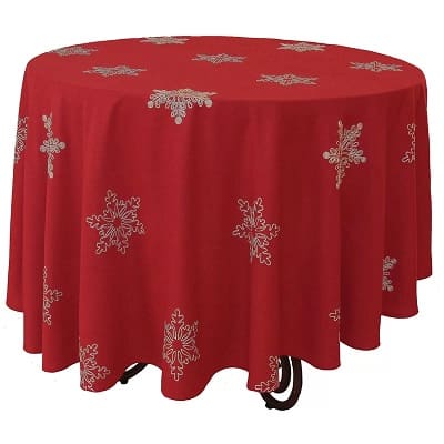 Round Christmas Tablecloth in Red