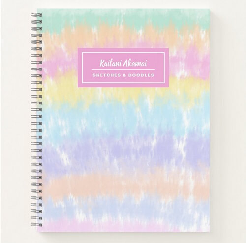 Rainbow Tie-Dye Personalized Notebook