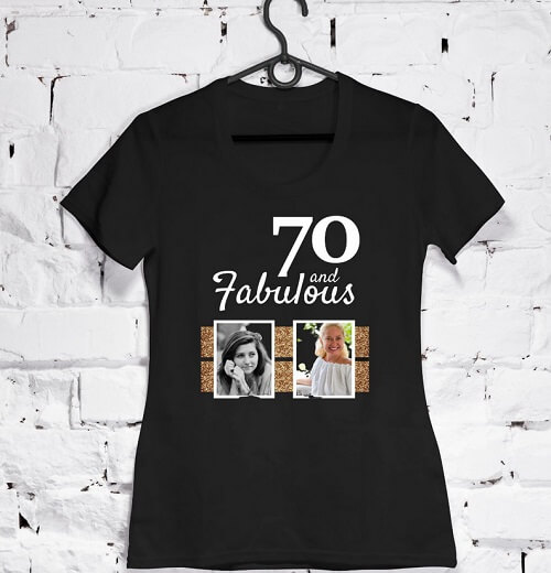 70 and Fabulous Birthday T-Shirt