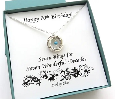 70th Birthday Birthstone Necklace