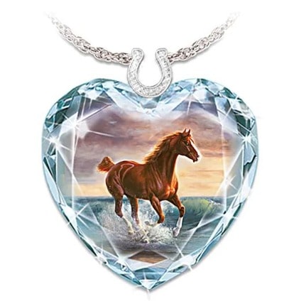 Horse Art Crystal Pendant
