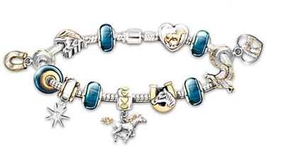 Horse Charm Bracelet With 13 Interchangeable Charms