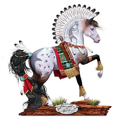 Native Spirit Hand-Signed Horse Sculpture