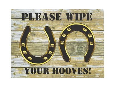 Please Wipe your Hooves Horseshoes Doormat