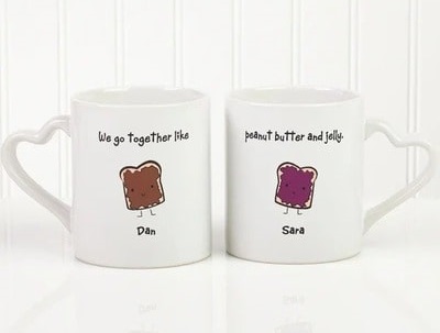 We Go Together Like... Personalized Mug Set