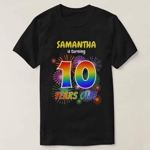 Personalized 10th Birthday T-Shirt for Girls