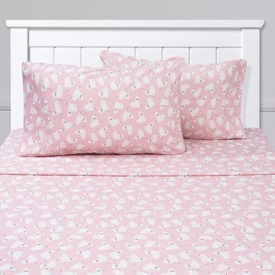 All-Over Pink Llama Fitted Sheet Set