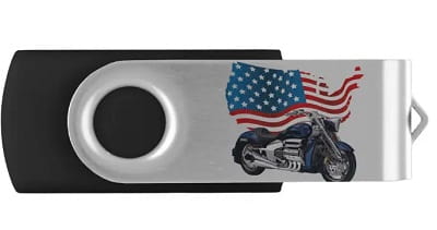 American Flag Motorbike Flash Drive