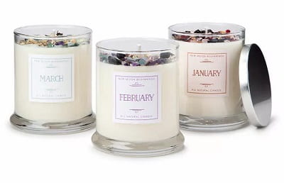Birth Month Gemstone & Flower Candle - Gifts for Women Over 50