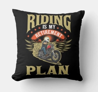 Motorcycle Retirement Old Biker Throw Pillow