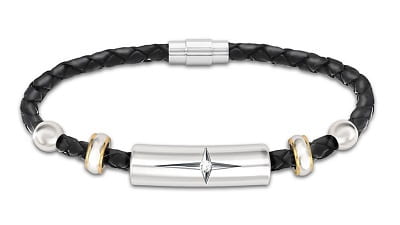 Protection And Strength Diamond Leather Bracelet