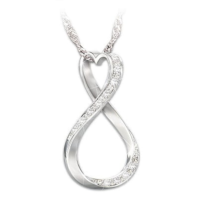 Sterling Silver And Diamond Infinity Pendant