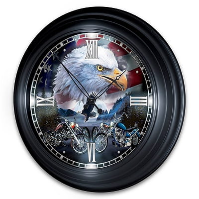 Time To Ride Illuminated Atomic Wall Clock With Biker Art