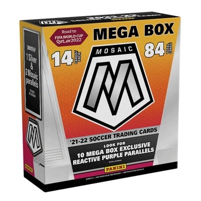 2021-22 Panini Mosaic Soccer Road to the World Cup Exclusive Factory Sealed Mega Box
