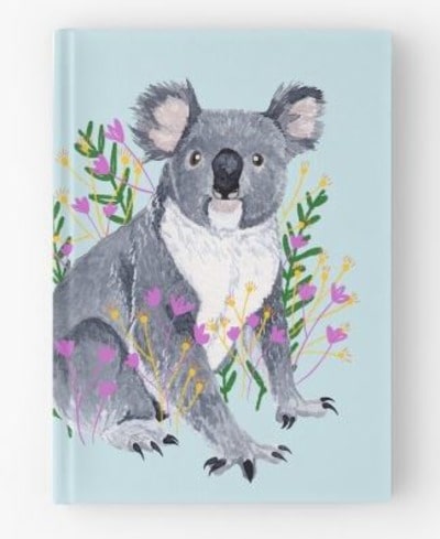Koala & Flowers Hardcover Journal