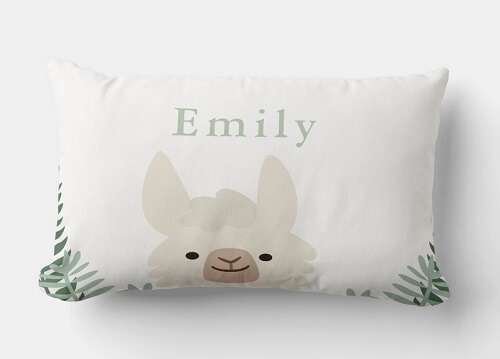 Llama Personalized Baby Throw Pillow